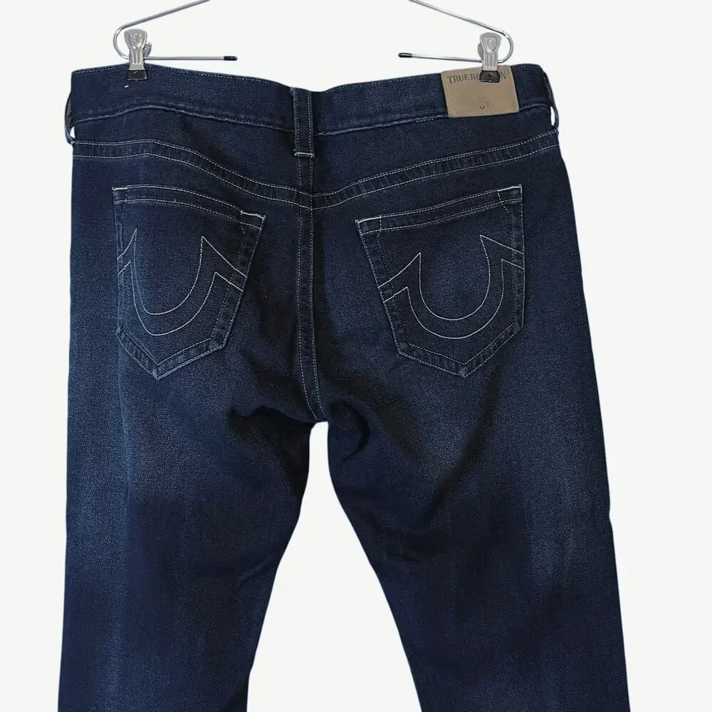 True Religion Geno Relaxed Slim Denim Jeans Dark Wash Men's Size 38
